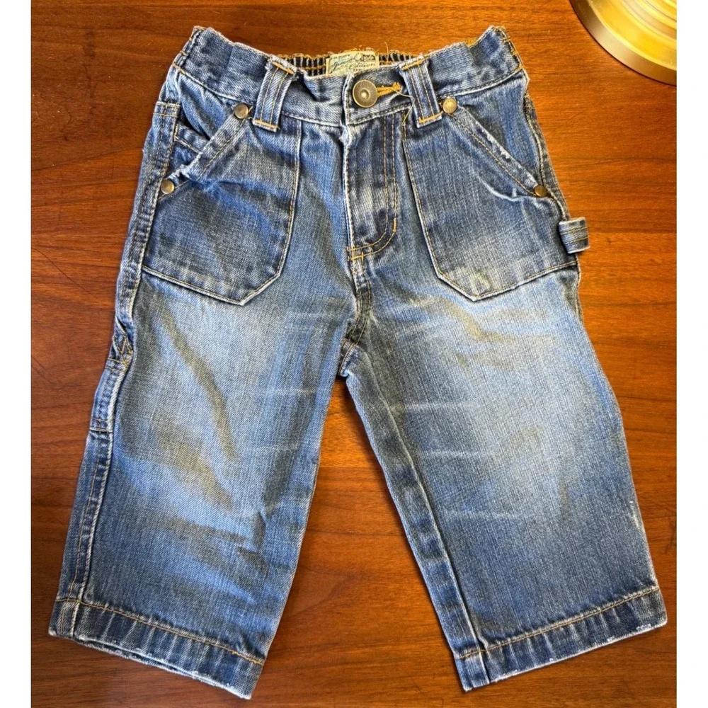 Vtg Old Navy Special Edition Denim Carpenter Jeans Blue 12-18 Months Fall‎ 2006